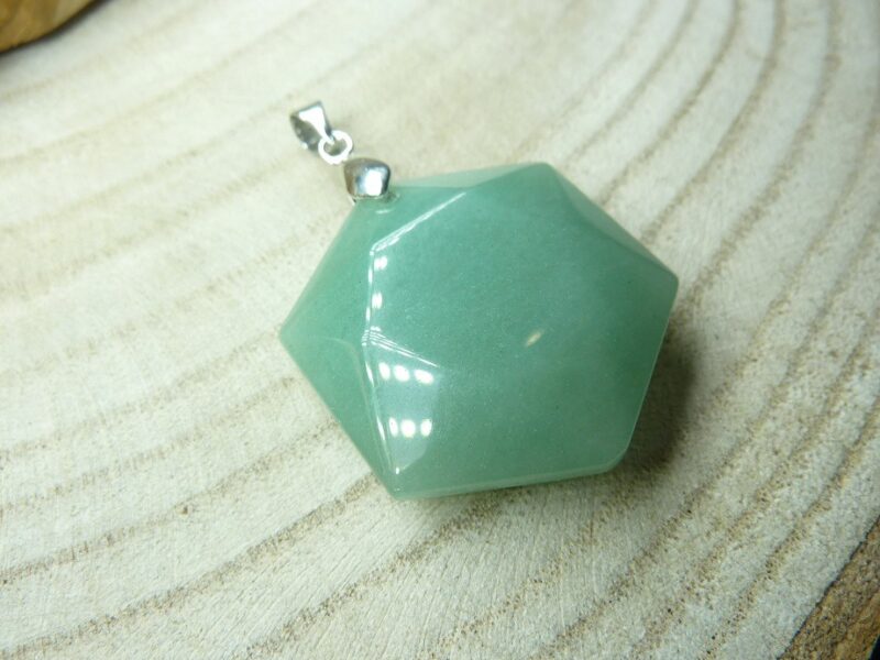 Pendentif Aventurine verte sceau de Salomon