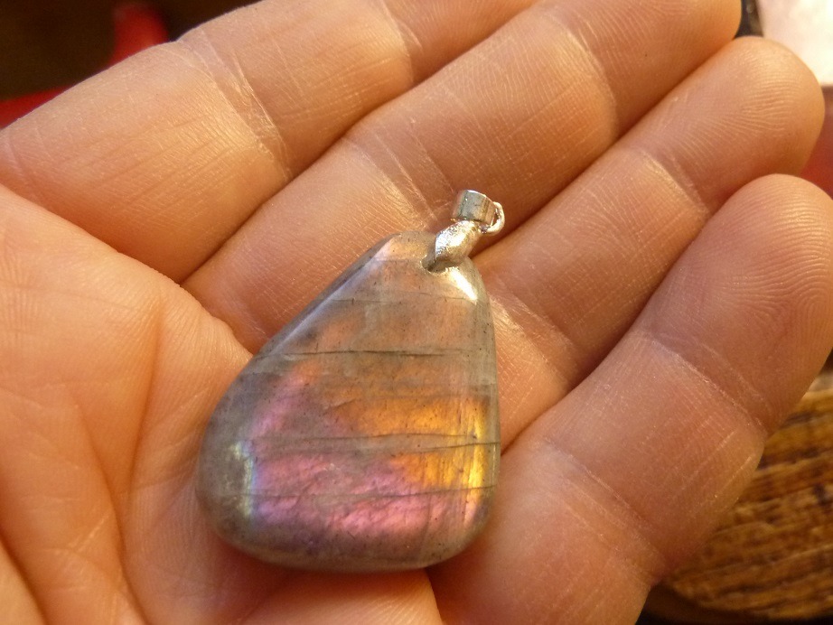 Pendentif Labradorite violet Rare ! ref 0403