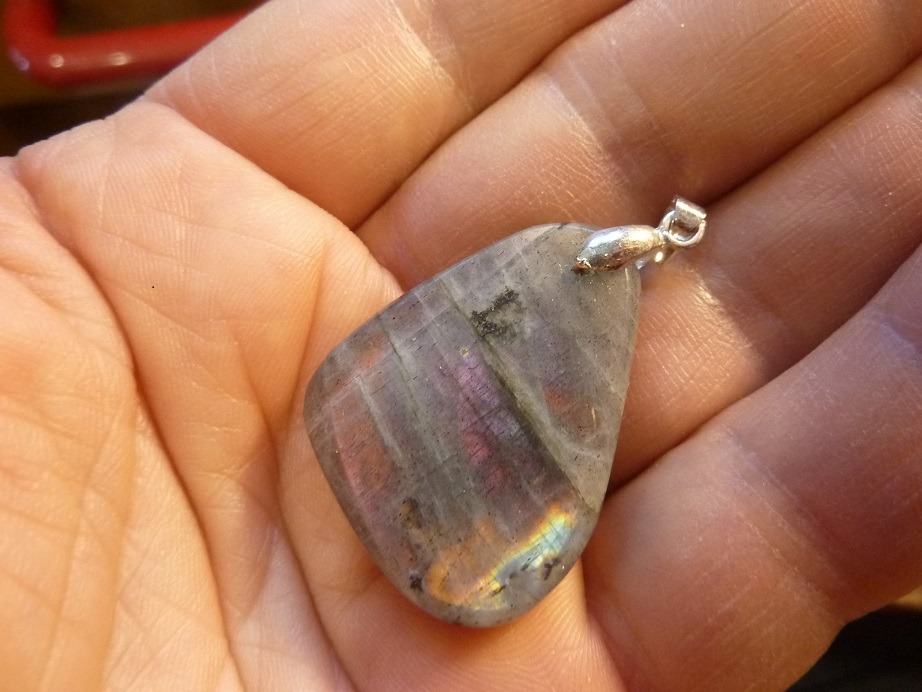 Pendentif Labradorite violet Rare ! ref 0403