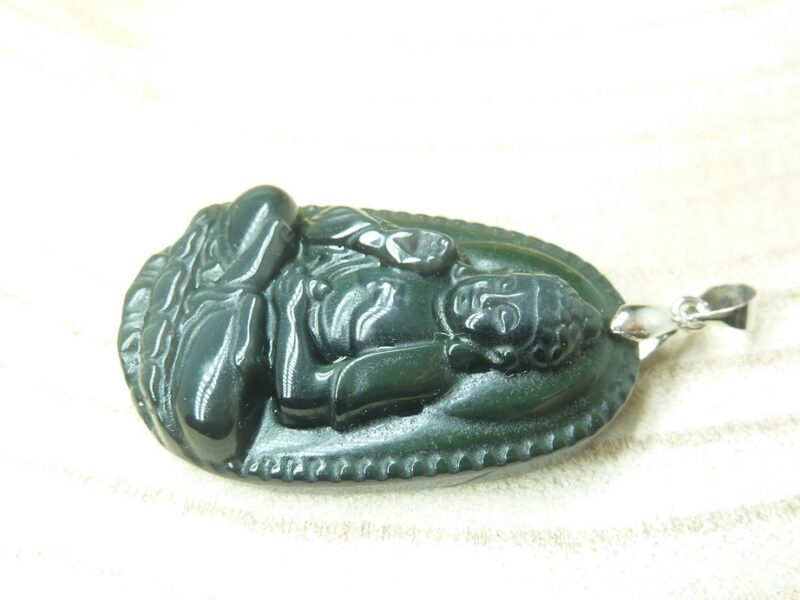 Pendentif obsidienne oeil céleste-Bouddha ref 3303