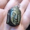 Pendentif obsidienne dorée-Bouddha ref 4333
