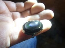 Bague Obsidienne oeil céleste argent 925 taille réglable ref 1603