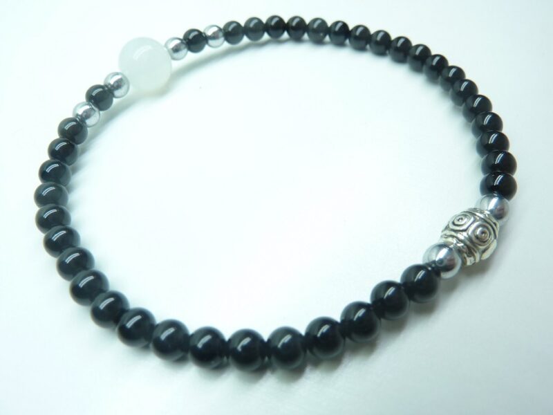 Bracelet "Protection & anti-stress" en Spinelle noir-Pierre de lune