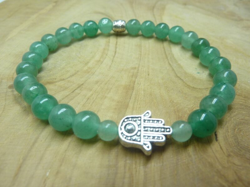 Bracelet Main de Fatma Hamsa - Aventurine verte