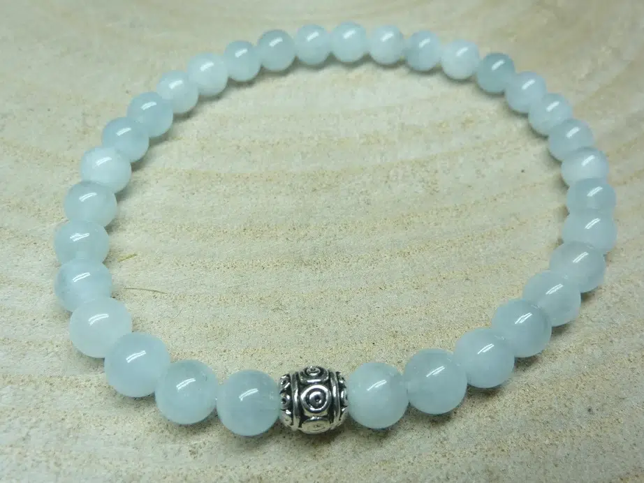 Bracelet Aigue marine – Perles 6 mm
