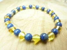 Bracelet Lapis lazuli - Ambre miel de la Baltique