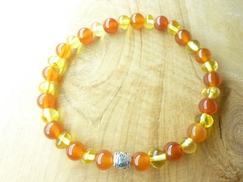 Bracelet Cornaline – Ambre miel de la Baltique