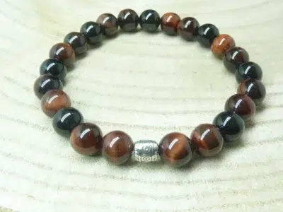Bracelet Oeil de taureau et tourmaline noire 