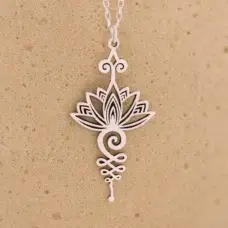 Pendentif fleur de Lotus Unalome ref argent