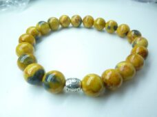 Bracelet Jaspe Bumblebee - Perles rondes 8 mm
