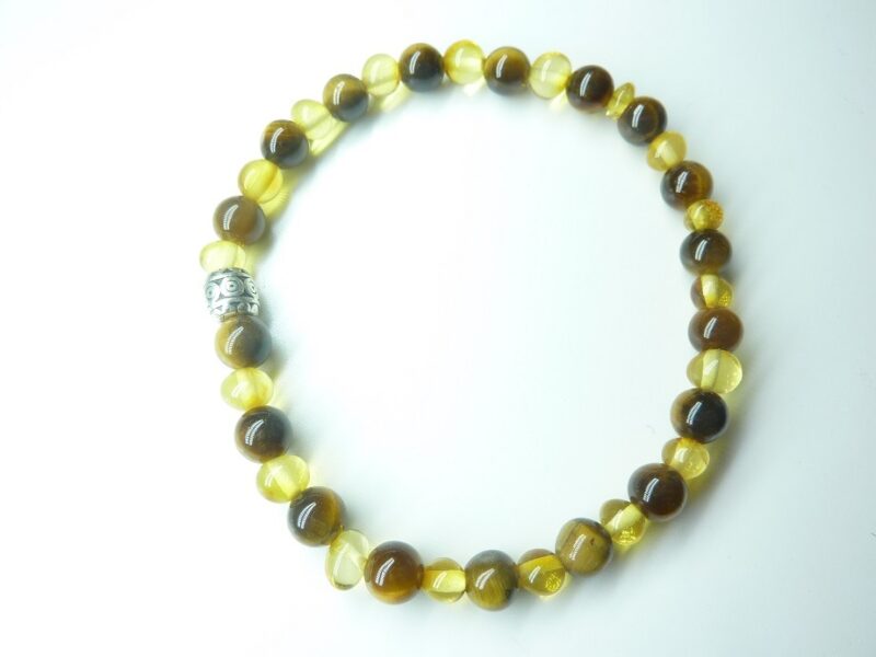Bracelet Oeil de tigre - Ambre miel