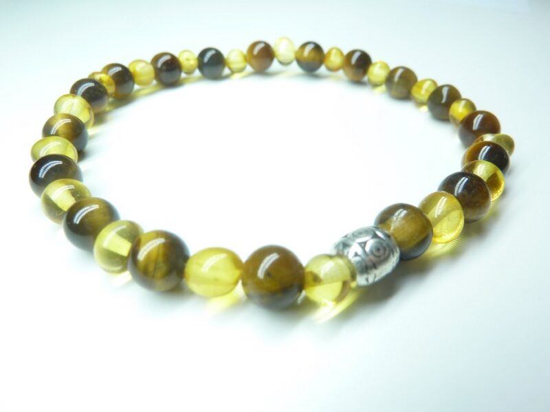 Bracelet Oeil de tigre - Ambre miel