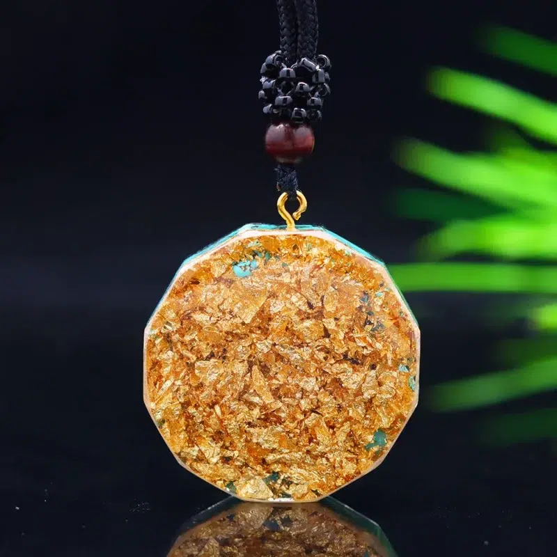 Pendentif orgonite cube Métatron - Turquoise