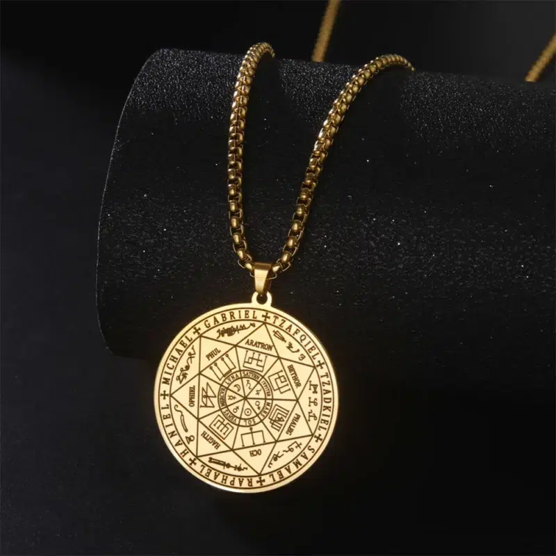 Collier pendentif Sceau des 7 Archanges Or
