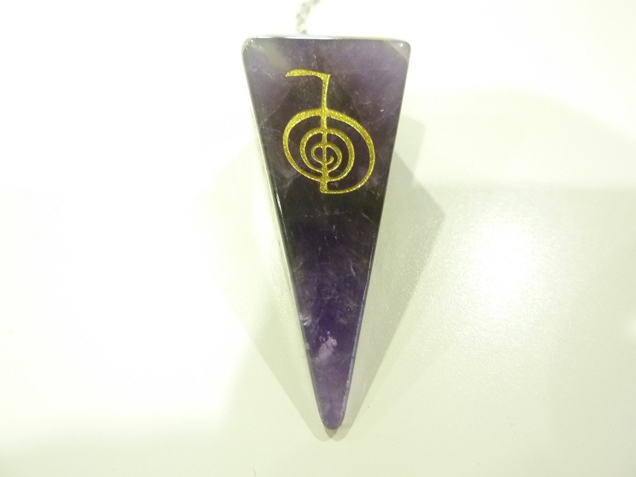 Pendule Symboles Reiki Améthyste