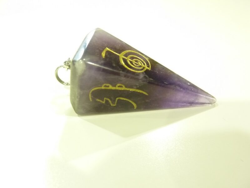 Pendentif Symboles Reiki Améthyste