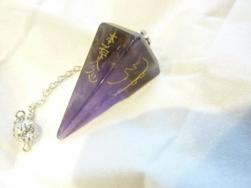 Pendule Symboles Reiki Améthyste