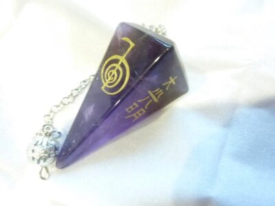 Pendule Symboles Reiki Améthyste