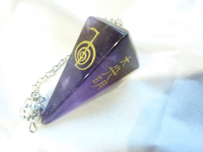 Pendule Symboles Reiki Améthyste