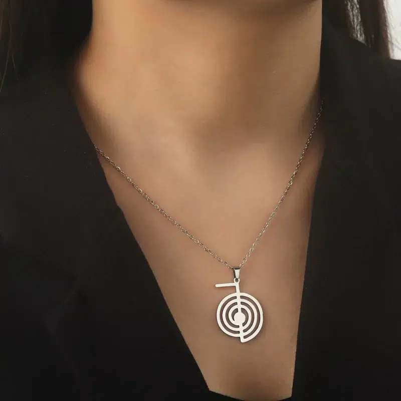 Collier Pendentif Cho Ku Rei - Reiki Argent