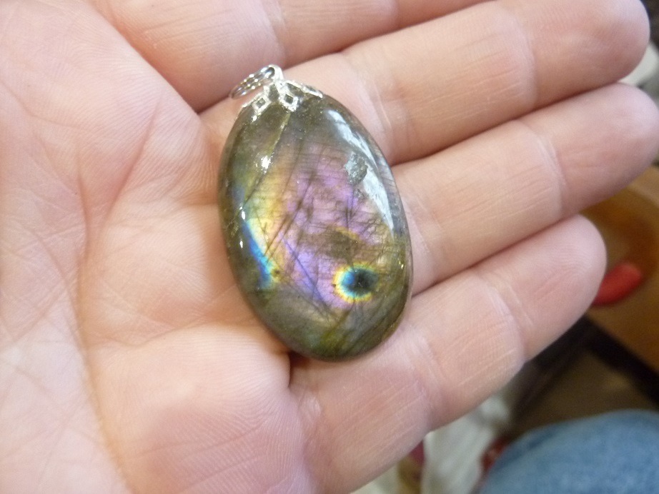 Pendentif Labradorite violet ref 0702