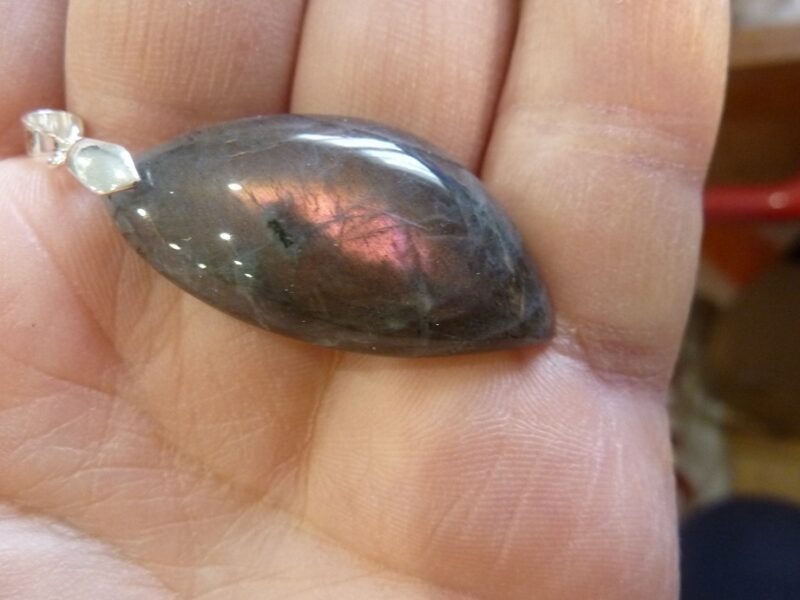 Pendentif Labradorite violet Rare ! ref 1603