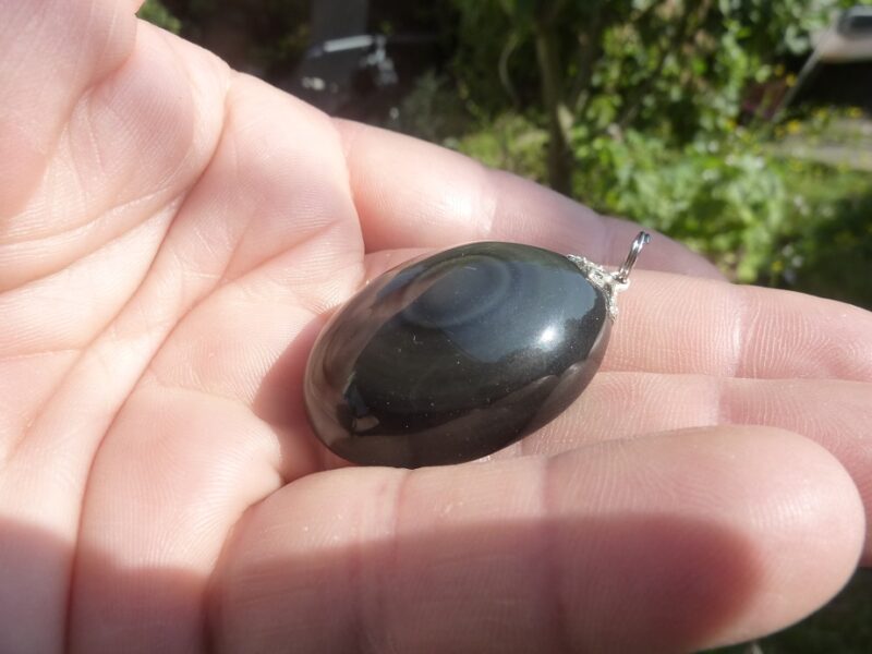 Pendentif Obsidienne oeil céleste ref 4629