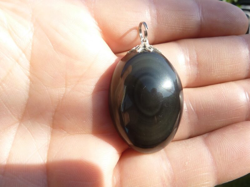 Pendentif Obsidienne oeil céleste ref 4629
