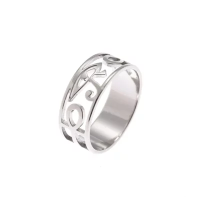 Bague Croix de Ankh-Oeil d'Horus taille 51 ref argent