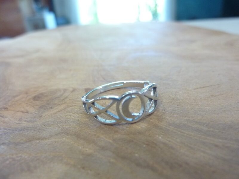 Bague Triple lune réglable ref argent