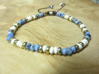 Bracelet Sodalite-Howlite réglable 