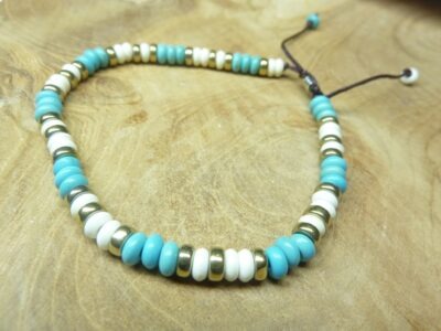 Bracelet Turquoise-Howlite réglable