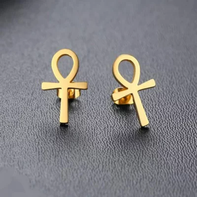 Boucles d'oreilles Croix de Ankh ref Or 2