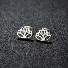 Boucles d'oreilles fleur de Lotus ref argent