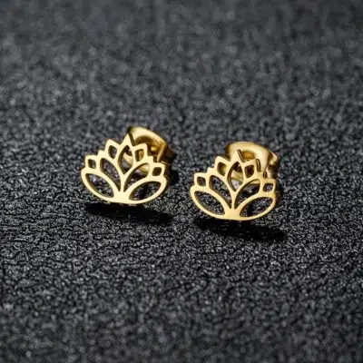 Boucles d'oreilles fleur de Lotus ref Or