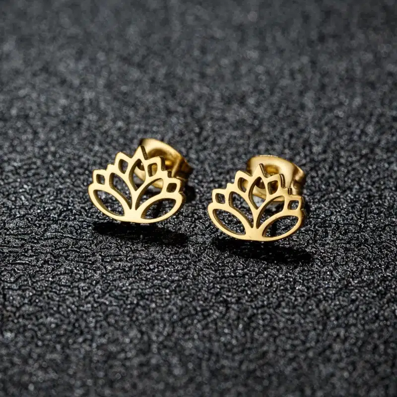 Boucles d'oreilles fleur de Lotus ref Or