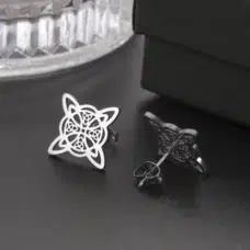 Boucles d’oreilles noeud de sorcière (Wiccan) Ref Argent 2