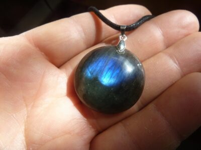 Collier pendentif Labradorite argent 925 ref 7391