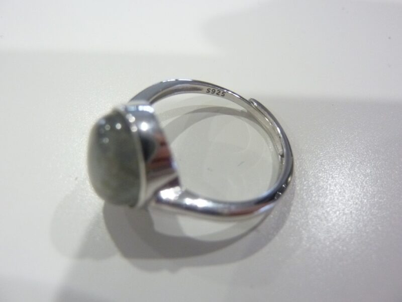 Bague réglable Labradorite argent 925 ref 03