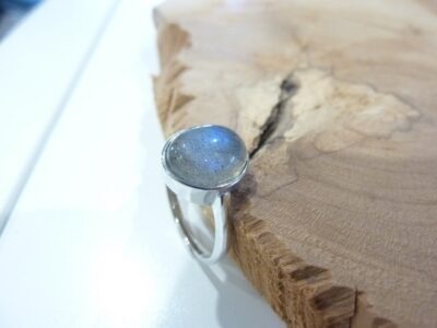 Bague réglable Labradorite argent 925 ref 03