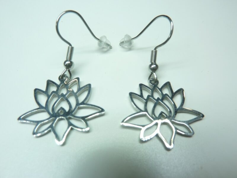 Boucles d'oreilles fleur de Lotus ref argent 02