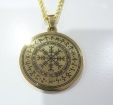 Collier pendentif Vegvisir de boussole runique ref Or