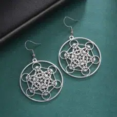 Boucles d’oreilles cube de Métatron ref argent