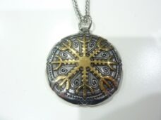 Collier pendentif Vegvisir de boussole runique ref Or 02