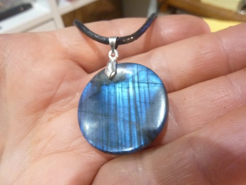 Collier pendentif Labradorite argent 925 ref 0411