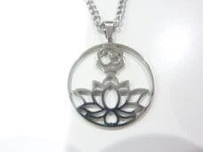 Collier pendentif Om-fleur de Lotus ref argent