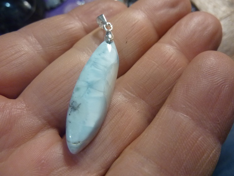 Pendentif Larimar monture argent 925 ref 146