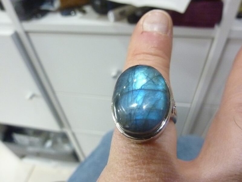 Bague réglable Labradorite argent 925 GG 1112