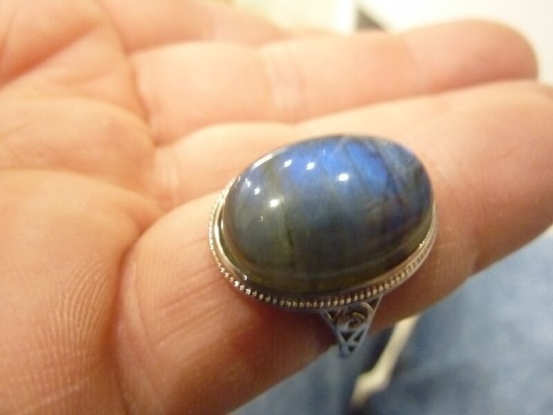 Bague réglable Labradorite argent 925 GG 3612