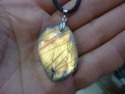 Collier pendentif Labradorite argent 925 ref 014